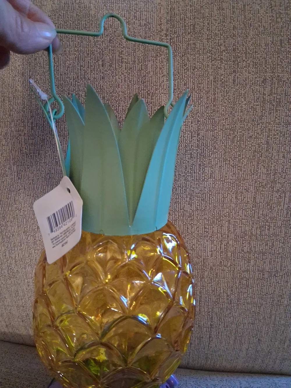 Pineapple Glass Hummingbird Feeder , 5 Stations NWT
